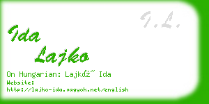 ida lajko business card